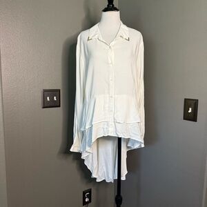 Wrangler Cream Ruffle Button-Up Shirt